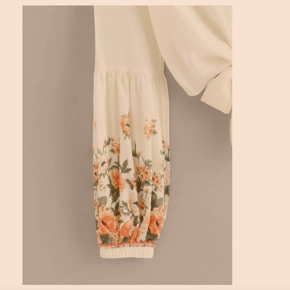 Floral Lightweight Tie Blouse - Picture 4 of 4